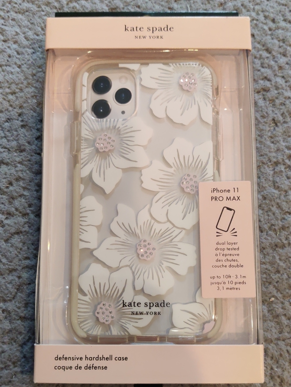 Kate Spade White Floral iPhone 11 Pro Max Defensive Hardshell Case